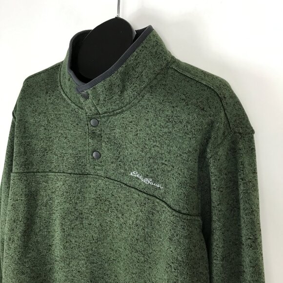 Eddie Bauer Radiator Fleece Snap Mock Pullover Men's XL Green Winter Outdoor - Picture 4 of 13